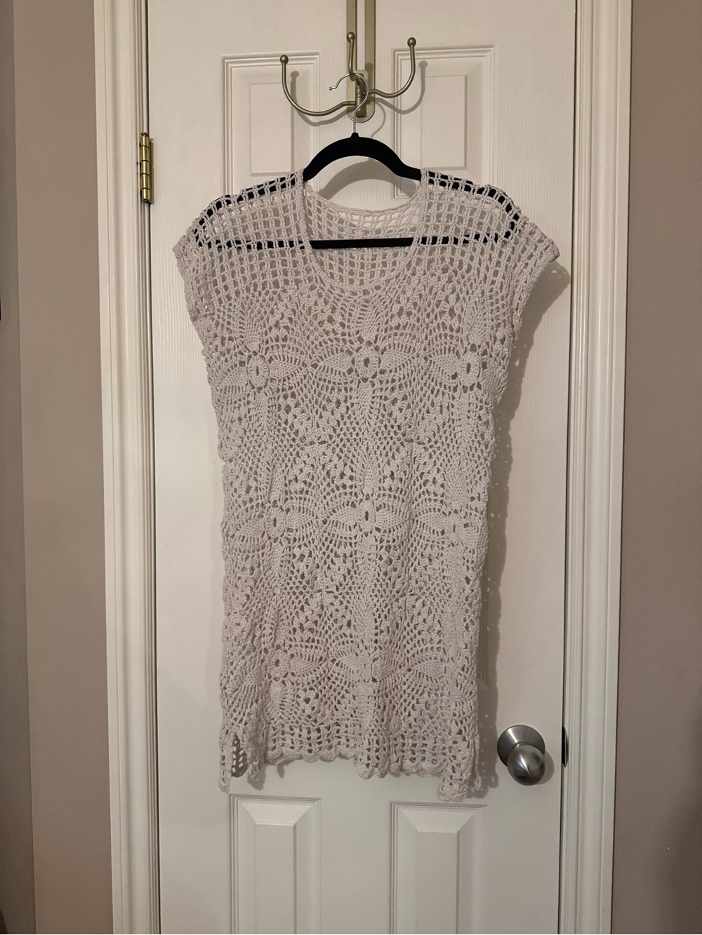 Handmade Crochet Tunic White Cover-Up